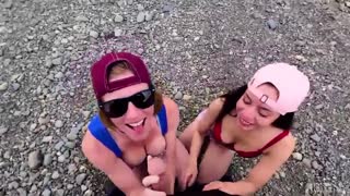 Смотри Blonde & Brunette Threesome - Lana Mars & AKGingersnaps Outdoor Sex - лучшее порно YAY.PORN