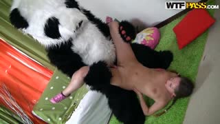 Russian babe Dorothea Albina strips and teases with a panda - секс видео онлайн YAY.PORN