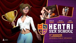 Big Tits Brunette Takes Two Big Cocks in Class - секс видео онлайн YAY.PORN